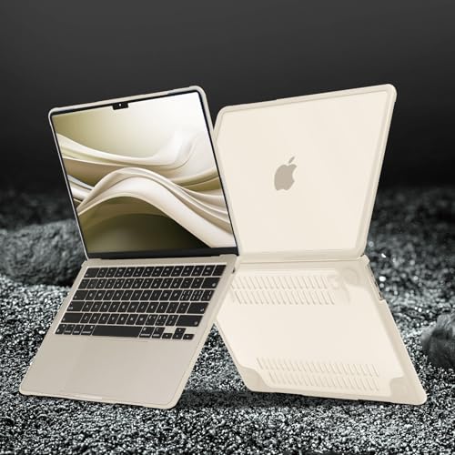 MOSISO Compatible with MacBook Air 13 inch Case M5 M4 M3 M2, Starlight | 4 in 1 Kit Anti-Crack Hard Shell with Kickstand for MacBook Air 13.6 inch Case 2026-2022 A3449 A3240 A3113 A2681 - color: Starlight