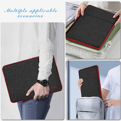 Hseok Laptop Case 13.3 14 inch Sleeve, Rainproof & Shockproof Carrying Case Compatible with MacBook Pro/Neo 14 M5/M4/M3/M2/M1,13.3 MacBook Air/Pro,XPS 14 and Most 13"-14" Notebook Tablet,Bk-red - color: Black-red
