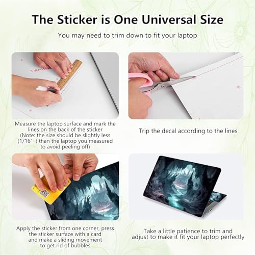 Laptop Skin Sticker Decal, Universal Reusable Vinyl Laptop Cover for 12" 13" 13.3" 14" 15" 15.4" 15.6" Notebook PC, Waterproof Scratch-Resistant with 2 Wrist Pads, Easy to Apply & Remove,Art Mountain - color: Art Mountain