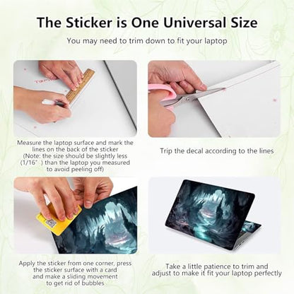 Laptop Skin Sticker Decal, Universal Reusable Vinyl Laptop Cover for 12" 13" 13.3" 14" 15" 15.4" 15.6" Notebook PC, Waterproof Scratch-Resistant with 2 Wrist Pads, Easy to Apply & Remove,Art Mountain - color: Art Mountain