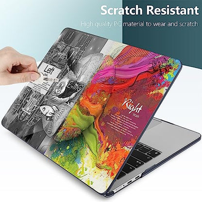 TWOLSKOO for MacBook Air 13 inch Case M5 2026 M4 2025 M3 M2 2024-2022 A3449 A3240 A3113 A2681, Plastic Hard Shell & Keyboard Cover & Screen Film for MacBook Air 13.6 inch Case, Creative Brain - color: Creative Brain