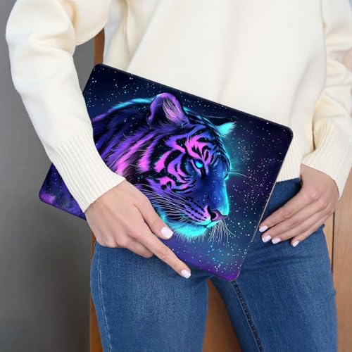 Laptop Skin Sticker 3-Piece Set,Tiger with Galaxy | Trim-to-fit 3-piece vinyl set with one 15 x 10.6 in lid skin and two palm-rest decals for many 12-15.6 in laptops - color: Tiger With Galaxy