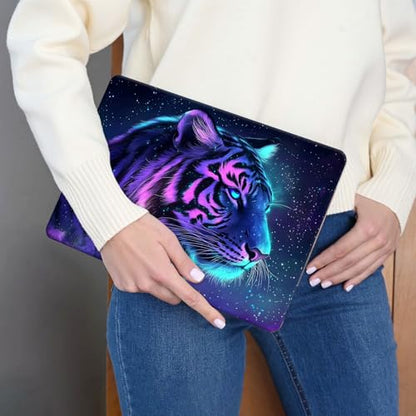 Laptop Skin Sticker 3-Piece Set,Tiger with Galaxy | Trim-to-fit 3-piece vinyl set with one 15 x 10.6 in lid skin and two palm-rest decals for many 12-15.6 in laptops - color: Tiger With Galaxy