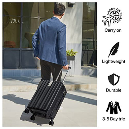 Hanke Luggage Sets 3 piece Carry On Luggage with Wheels PC Hard Shell Suitcases Lightweight Checked Travel Luggage Large Travel Suitcase Woman Men 20/24/29 Inch(Jet Black) - color: Jet Black, size: 3 Piece Set（20/24/29）