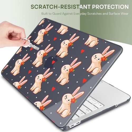 Compatible with MacBook Neo 13 inch (2026 Release A3404) (A18 Pro) with Liquid Retina Display, Printed Slim Protective Case with Screen Protector & Keybaord Cover, Pink Bunny - color: Pink Bunny