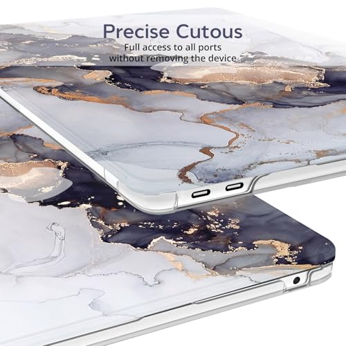B BELK Compatible with MacBook Air 13 inch Case 2021 2020 2019 2018 M1 Chip | A2337 A2179 A1932, Plastic Hard Shell for MacBook Air 13.3 inch Case with Keyboard Cover&Screen Protector, Blue White Marble - color: Blue White Marble