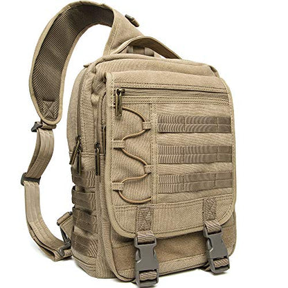 NICGID Sling Bags Chest Shoulder Backpacks, Laptop Backpack Crossbody Messenger Bag Travel Outdoor Men Women - color: Khaki-808, size: 13.3 inch