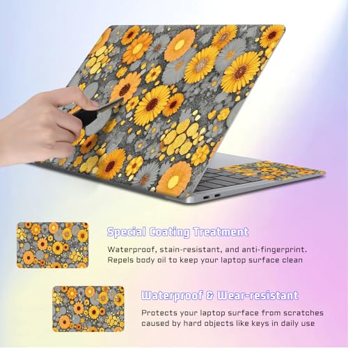 Universal Laptop Skin Sticker Decal, Compatible with MacBook HP Dell Lenovo 12"-15.6", Reusable Vinyl Notebook Cover 3PCS Set, High-Recognition Film-Yellow Daisies - color: Yellow Daisies