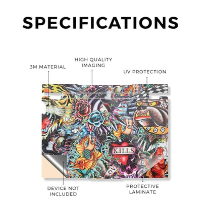 Glossy Glitter Laptop Skin Compatible with Lenovo Legion 5 Gaming Laptop (15IRX9) 2024 - Old School Tattoo - Premium 3M Vinyl Protective Wrap Decal Cover - Easy to Apply | Crafted in the USA - color: Old School Tattoo, size: Legion 5 Gaming (15IRX9) 2024