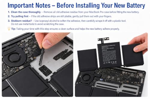 A2159 A1708 Battery Replacement for MacBook Pro 13 inch A1708 (Late 2016, Mid 2017) A2159(2019) A2289(2020) A2338(2020,2022) A1713 A2171 Battery - size: 11.3*2.95*0.2inch A1713