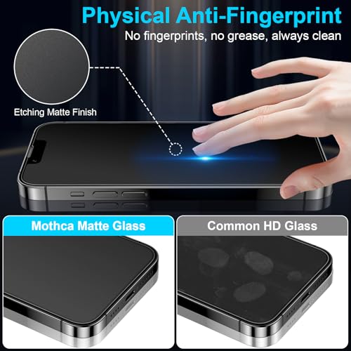 Mothca 2 Pack Matte Glass Screen Protector for iPhone 13 Pro Max/iPhone 14 Plus 6.7” [Auto Fit Box Dust-Free] Full Coverage Anti-Glare & Anti-Fingerprint Tempered Glass, Bubble Free, Smooth as Silk - size: iPhone 13 Pro Max-6.7-Inch