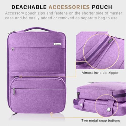 Voova Laptop Sleeve Case 15.6 Inch Compatible with MacBook Air 15 M2/M3/M4, MacBook Pro 15/16, 15-16" Hp Lenovo Dell Acer Asus, 2 in 1 Waterproof Computer Bag with Detachable Accessory Pouch, Lavender - color: Lavender, size: 15-16 Inch (15.7 x 11.8 x 1.2