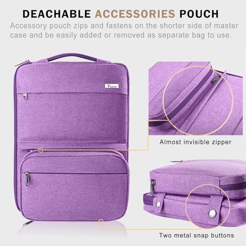 Voova Laptop Sleeve Case 13 14 Inch Compatible with MacBook Air 13 M2/3/4, MacBook Pro 13/14,13.5”Surface Laptop 4/5, 2 in 1 Waterproof Computer Bag with Detachable Accessory Pouch, Lavender - color: Lavender, size: 13-14 Inch (13.4 x 9.84 x 1.18 in)