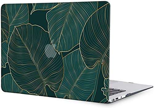 Laptop Case Compatible with Old Version MacBook Pro 13 Inch Case 2012 2011 2010 2009 2008 Release Model A1278 with CD-ROM, Plastic Hard Shell Case Cover & Keyboard Cover Skin - Green Leaves - color: 1227 Green leaves, size: Pro 13" w/CD-ROM 2008-2012(A127