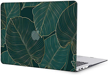 Laptop Case Compatible with Old Version MacBook Pro 13 Inch Case 2012 2011 2010 2009 2008 Release Model A1278 with CD-ROM, Plastic Hard Shell Case Cover & Keyboard Cover Skin - Green Leaves - color: 1227 Green leaves, size: Pro 13" w/CD-ROM 2008-2012(A127