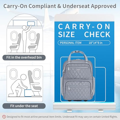 Underseat Carry On Luggage with Wheels, 17 inch Lightweight Overnight Soft Sided Personal Luggage Bag Carry-On Suitcase for Short Trip Travel Business, Grey - color: Grey