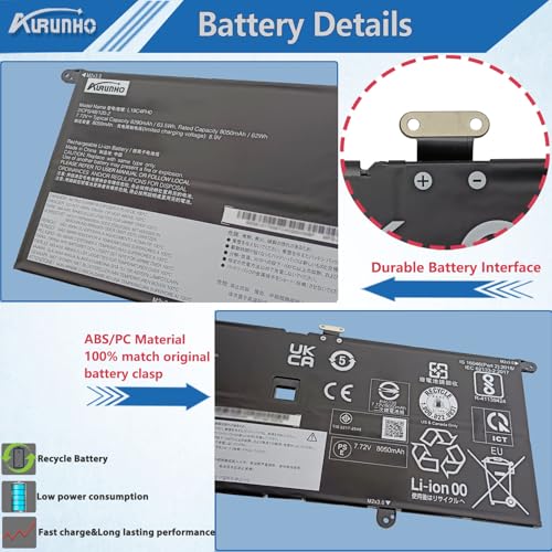 L19C4PH0 63.5Wh Laptop Battery Replacement for Lenovo Yoga Slim 9 14ITL5 Series L19M4PH0 SB10Y75087 5B10Y75090 5B10Y75089 7.72V