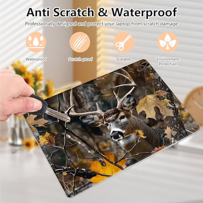 Laptop Skin Sticker Decal 15.6 Inch,12 13 13.3 14 15 15.6 in Laptop Netbook Skins for Notebook,Art Decal Removable Waterproof Scratch Resistant,Universal Vinyl Cover,Forest Deer - color: Forest Deer
