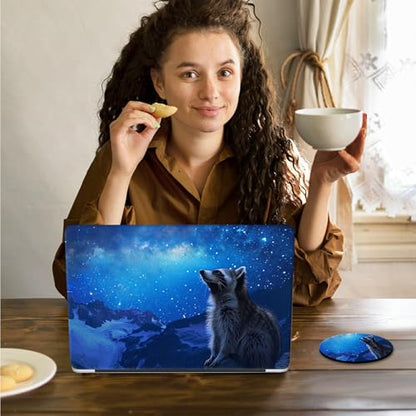 Laptop Skin Sticker Decal 15.6 Inch,12 13 13.3 14 15 15.6 in Laptop Netbook Skins for Notebook,Art Decal Removable Waterproof Scratch Resistant,Universal Vinyl Cover,Blue Galaxy Raccoon - color: Blue Galaxy Raccoon