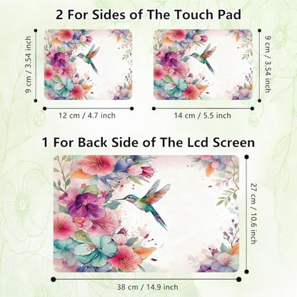 Laptop Skin Sticker Decal, Universal Reusable Vinyl Laptop Cover for 12" 13" 13.3" 14" 15" 15.4" 15.6" Notebook PC, Reusable Waterproof Scratch-Resistant with 2 Wrist Pads,Art Watercolor Hummingbird - color: Art Watercolor Hummingbird