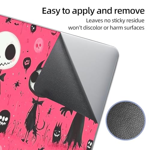 Universal Laptop Skin Sticker Decal, 12"-15.6" Aesthetic Vinyl Wrap, Pink Halloween Skeletons Waterproof Notebook Cover Art Protector for MacBook HP Dell Lenovo, Fits 13" 14" 15" 15.6" - color: Pink Halloween Skeletons