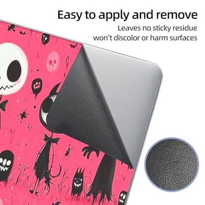 Universal Laptop Skin Sticker Decal, 12"-15.6" Aesthetic Vinyl Wrap, Pink Halloween Skeletons Waterproof Notebook Cover Art Protector for MacBook HP Dell Lenovo, Fits 13" 14" 15" 15.6" - color: Pink Halloween Skeletons