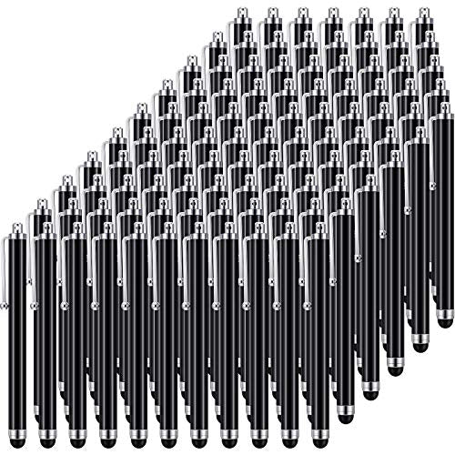 Outus Stylus Pen Set of 100 Universal Capacitive Stylus Compatible with Samsung, Tablet, Most Devices with Capacitive Touch Screen (Black)