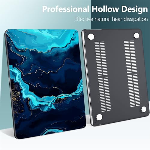 DONGKE for MacBook Air 13 Inch Case M5 2026 M4 2025 M3 M2 2024-2022 A3449 A3240 A3113 A2681, Plastic Hard Shell & Keyboard Cover & Screen Film for MacBook Air 13.6 Inch Case - Blue Marble - color: Blue Marble D077