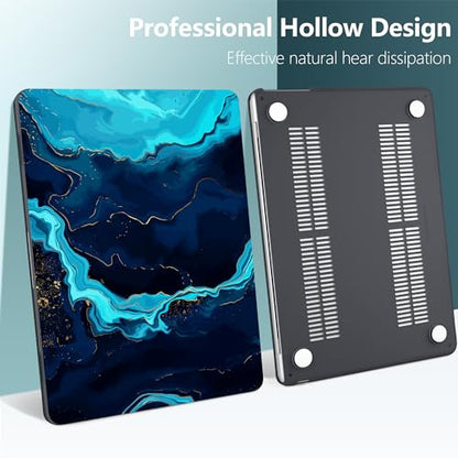 DONGKE for MacBook Air 13 Inch Case M5 2026 M4 2025 M3 M2 2024-2022 A3449 A3240 A3113 A2681, Plastic Hard Shell & Keyboard Cover & Screen Film for MacBook Air 13.6 Inch Case - Blue Marble - color: Blue Marble D077
