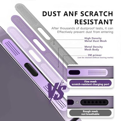 MysticHome for iPhone 17/16 Accessories, 5 Pcs Cell Phone Speaker Anti-Dust Plugs, 1 Pcs USB C Dust Plug, Compatible with Speaker Dust Cover,Purple - color: Purple