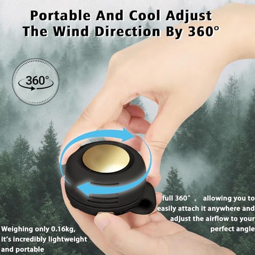 Portable Clip-On Fan, Mini USB Rechargeable 360° Rotatable Fan, Personal Fan 3-Speed Silent Mini Bladeless Fans (2 pack(Black+Red)) - color: 2 pack(Black+Red)