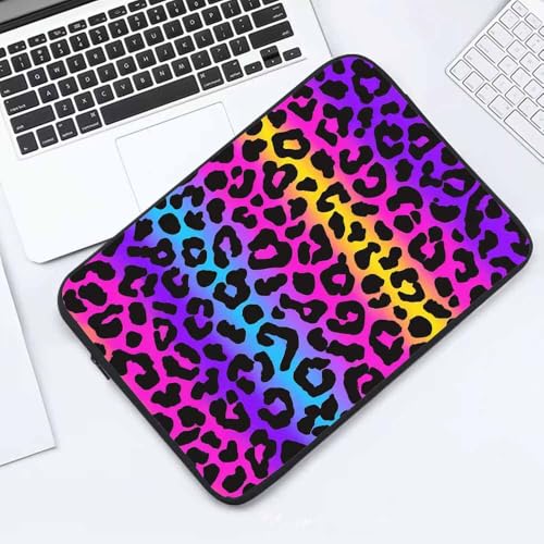 Laptop Sleeve Bag 15.4 15.6 Inch,Leopard Print Cheetah Neon Animal Print Protective Polyester Computer Cases Laptop Cover Briefcase Bag Tablet Travel Cover - color: LPS-028