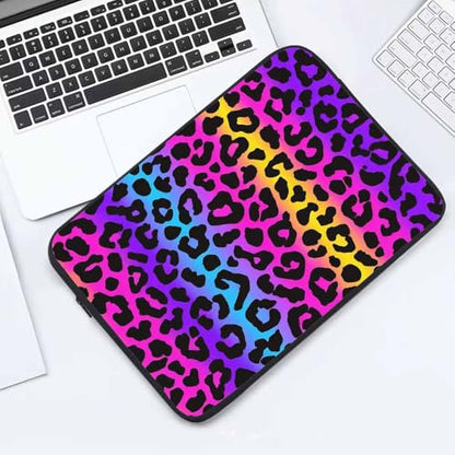 Laptop Sleeve Bag 15.4 15.6 Inch,Leopard Print Cheetah Neon Animal Print Protective Polyester Computer Cases Laptop Cover Briefcase Bag Tablet Travel Cover - color: LPS-028