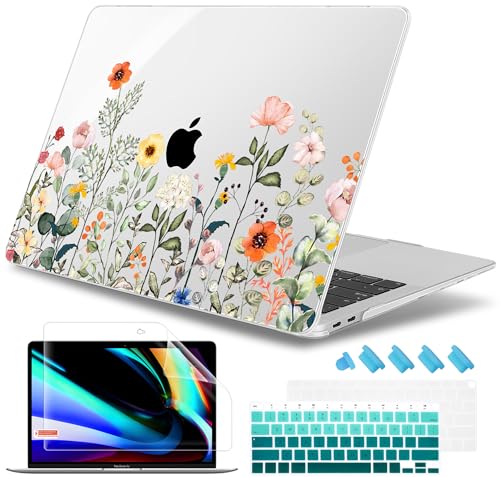 May Chen Compatible with MacBook Air 13 inch Case 2022 2021, 2020-2018 Release Model: M1 A2337 A2179 A1932, Plastic Hard Shell Case Cover for Mabook Air 13 inch with Retina Dispaly, Spring Flowers - color: Spring flowers