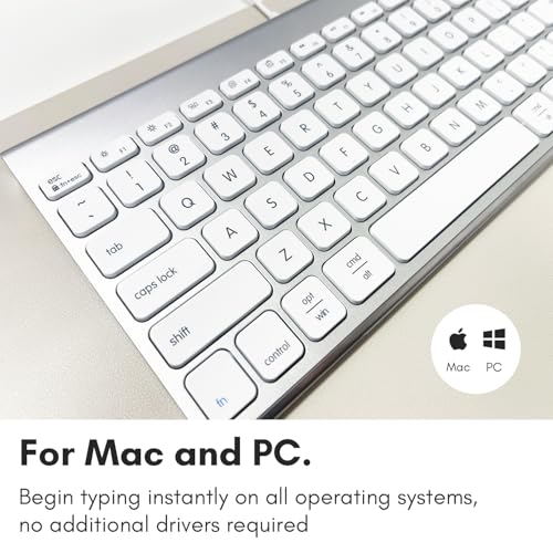Macally Wired Keyboard for Mac | Compatible Apple Keyboard (78 Keys, Plug and Play USB) Compatible with MacBook Pro/Air, iMac, Mac mini/Pro, Laptop, Computer Desktop
