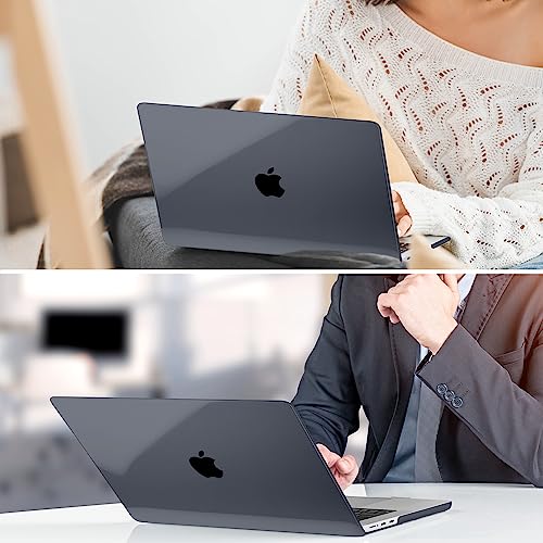 for MacBook Air 15 Inch Case M5 M4 M3 M2 (2026-2023) A3448 A3241 A3114 A2941, Protective Hard Shell Cover Compatible with Touch ID & Liquid Retina Display - Crystal Black - color: Crystal Black