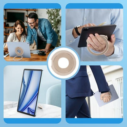 Tablet Ring Holder - Adjustable Universal Tablet Hand Strap Holder Stand | 360 Degree Handle Grip Adhesive Handle Mount for iPad Air Pro Mini /Galaxy Tab/ Lenovo/Xiaomi/Huawei/Kindle All 7-13" Device - color: Gold