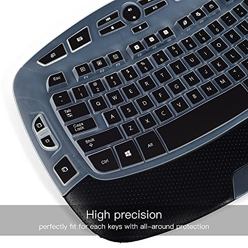 Keyboard Cover for Logitech K350 MK570 MK550 Keyboard Skin for Logitech K350 MK550 MK570 Wireless Wave Keyboard Cover Protective Skin Accessories, Black - color: Black