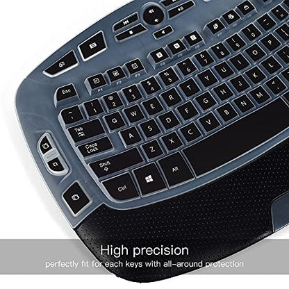 Keyboard Cover for Logitech K350 MK570 MK550 Keyboard Skin for Logitech K350 MK550 MK570 Wireless Wave Keyboard Cover Protective Skin Accessories, Black - color: Black
