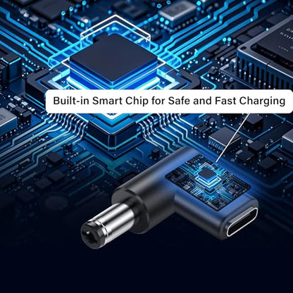 90 Degree DC 5.5 x 2.1mm to USB C Adapter,9V DC 5521 Male to USB Type C PD Emulator Trigger for LED Light、Router、Mobile Power Supply （4-Pack）