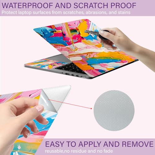 CREATCABIN Colours Laptop Skin Sticker Decal Netbook Skin Sticker Notebook Art Decal 12" 13" 13.3" 14" 15" 15.4" 15.6" Universal Laptop Protector Cover Waterproof Scratchproof Removable Easy to Apply - style: Colours
