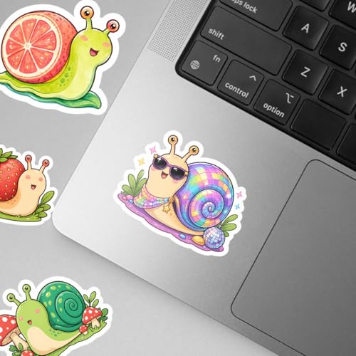 18pcs Cute Snail Stickers Pack, Colorful Animal Waterproof Stickers,Vinyl Cute Aesthetic Sticker for Water Bottle,Laptop,Phone,Skateboard,Sticker for Teens Girls Kids - color: Snail