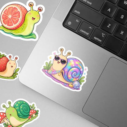 18pcs Cute Snail Stickers Pack, Colorful Animal Waterproof Stickers,Vinyl Cute Aesthetic Sticker for Water Bottle,Laptop,Phone,Skateboard,Sticker for Teens Girls Kids - color: Snail
