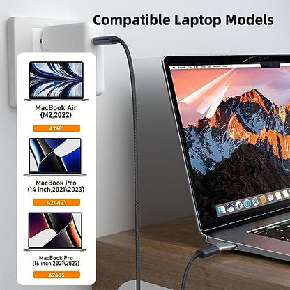 USB C to Magnetic 3 140W Charging Adapter Safe 3 Compatible with MacBook Pro 2023 (M2, 14/16 inch), MacBook Air 2022 (M2), MacBook Pro 2021 (M1, 14/16 inch) with 240W USB C Cable (1.5M) - size: Magnetic 3