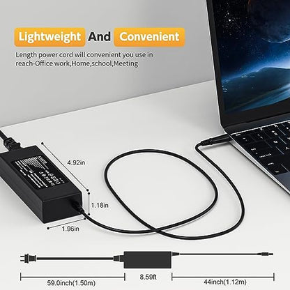 90W Power Cord Compatible with HP All-in-One Desktop PC 18'' 19'' 20" 21" 22" 23" 24" 27", 18-5110, 19-2304, 20-B010, 21-B0024, 22-B016, 24-DD, 24-DF, 24-DP, 24-CB, 22-DD, 22DF Series Power Adapter | 90W 19V 4.74A charger, 7.4x5.0mm tip. Compatible with H