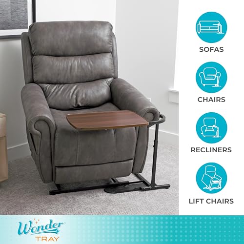 Stander Wonder Tray, Adjustable Swivel Table, Large Laptop Stand, Couch Desk, Side Tables & Gaming Bench, TV-Trays for Eating on Couches, Chairs, Recliners, Walnut - color: Walnut, size: Large