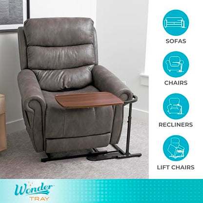 Stander Wonder Tray, Adjustable Swivel Table, Large Laptop Stand, Couch Desk, Side Tables & Gaming Bench, TV-Trays for Eating on Couches, Chairs, Recliners, Walnut - color: Walnut, size: Large