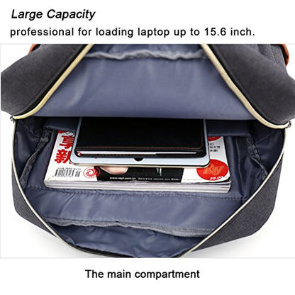 Unisex Professional Slim Business Laptop Backpack, Feskin Fashion Casual Durable Travel Rucksack Daypack (Waterproof Dustproof) with Tear Resistant Design for Macbook, Tablet - Dark Grey - color: Dark Grey