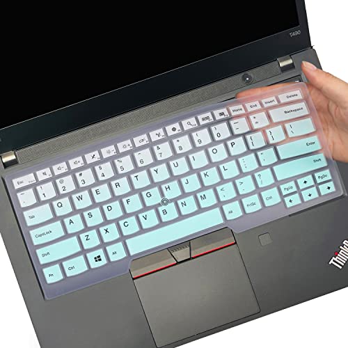 Keyboard Cover for Lenovo Thinkpad X1 Carbon 14 5th-8th Gen, ThinkPad X1 Yoga Gen 3 4 5, Thinkpad X1 Extreme 14, ThinkPad T460 T470 T480 T490 T495 T14 T14s, ThinkPad L490 L390 L460 L470 L480 L14 P14s - color: MintGreen