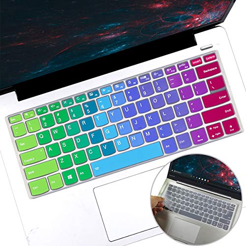 2 Pack Keyboard Cover for Lenovo Yoga C940 C740 14", Yoga C930 930 920 13.9", Lenovo Flex 14 14", Yoga 720 720S 730 13.3", Yoga 730 15.6", Yoga 720 12.5", Lenovo Yoga 6 Keyboard Cover-Rainbow+Clear - color: Rainbow+Clear